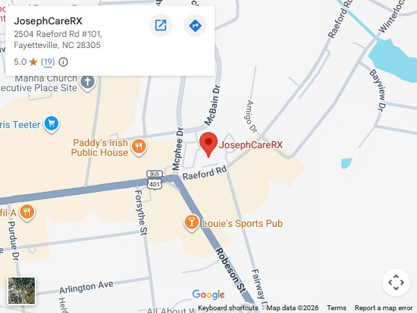 Directions to JosephCareRX, Medical Weight Loss Clinic in Fayetteville, NC