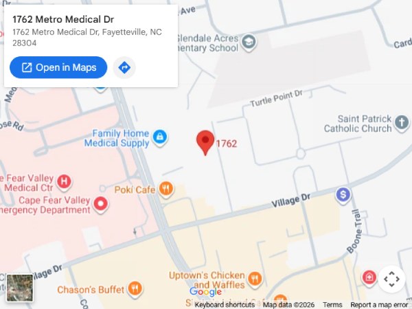 Directions to JosephCareRX, Medical Weight Loss Clinic in (MetroMedical Drive) Fayetteville, NC